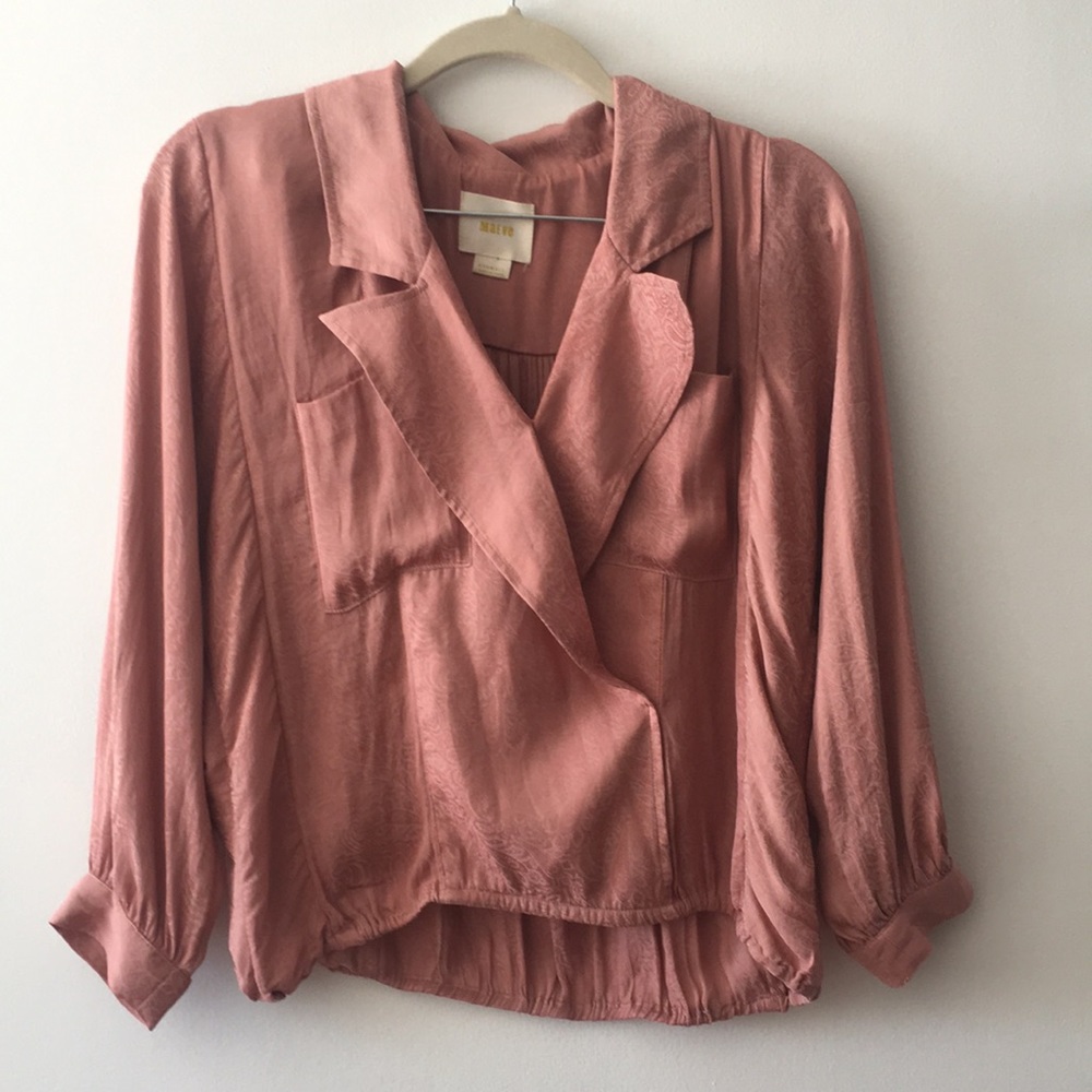Pink wrap style shirt with collar